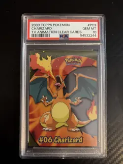 2000 Topps Pokemon Charizard TV Animation Clear Cards PSA 10 Gem Mint - Image 1