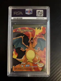 2000 Topps Pokemon Charizard TV Animation Clear Cards PSA 10 Gem Mint - Image 2