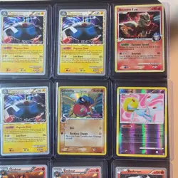 Pokemon TCG 9 Card Lot Magnezone Arcanine Carvanha Uxie Emboar Holo - Image 1