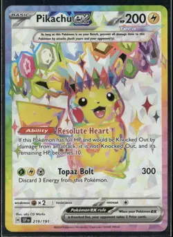 ✰ PIKACHU EX 219/191 ULTRA RARE SURGING SPARKS POKEMON ✰ NM/M - Image 2