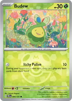 Budew 004/131 [Master Ball] Reverse - Prismatic Evolutions Pokemon - Image 1