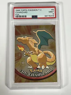PSA 9 Pokemon 1999 Tops Tv Charizard Foil - Image 1