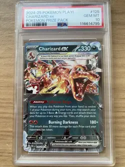 2024-25 Pokemon Play! Charizard ex Pokemon Prize Pack 125 PSA GEM MT 10 - Image 1