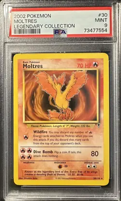 Moltres - Legendary Collection 2002 Pokemon #30 PSA Mint 9 - Image 1