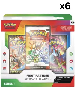 Pokemon TCG First Partner Illustration Collection Series 1 - Sealed Case (6) - Image 1