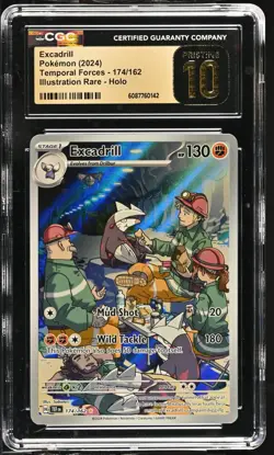 Excadrill Pokemon (2024) Temporal Forces - 174/162 IR - Holo CGC Pristine 10 - Image 1