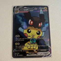 Pokemon MCharizard-X Pikachu Vcos Cosmax Full Art Holo 999 HP Iron Tail - Image 1