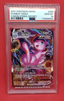 2021 POKEMON SWSH FUSION STRIKE SECRET #269 FULL ART/MEW VMAX ENGLISH PSA 10 - Image 1
