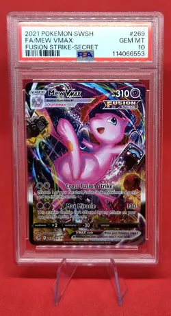 2021 POKEMON SWSH FUSION STRIKE SECRET #269 FULL ART/MEW VMAX ENGLISH PSA 10 - Image 3