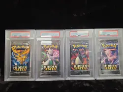 Pokemon Hidden Fates Booster Pack Art Set SEQUENTIAL PSA 10 - Image 1