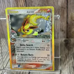 Pokemon TCG: 2005 EX Delta Species Flareon 5/113 Reverse Holo STAMPED HP Damaged - Image 2