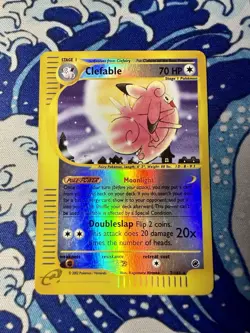 2002 Pokemon Expedition Clefable Reverse Holo 07/165 Rare E-reader CUTE CARD💕 - Image 1