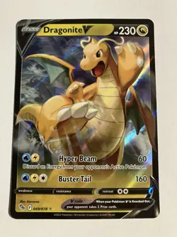 2022 Pokemon Go Dragonite V 049/078 Holo Ultra Rare Pokemon Card - Image 1