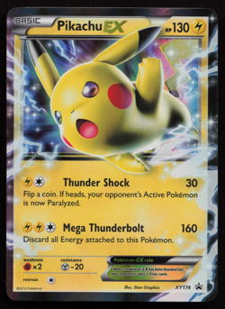 Pikachu EX Pokemon Card Holo Ultra Rare XY174 Black Star Promo - MP - Image 1