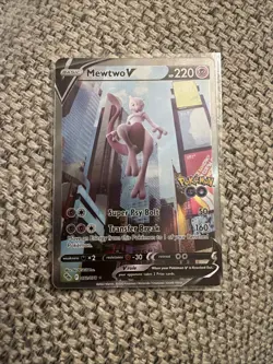 Pokemon TCG Mewtwo v Full Art Holo Ultra Rare Card Pokemon Go 072/078 72/78 - Image 1