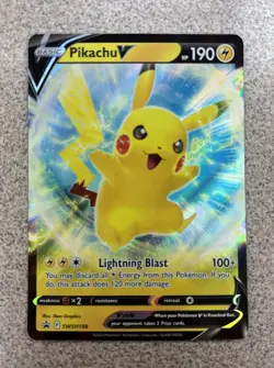 Pikachu V 🔥 SWSH Promo Holo SWSH198 Lightning Blast HP190 Pokemon Card 🔥 - Image 1