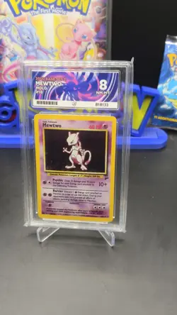 Pokemon TCG Mewtwo Base Set 2 Holo Unlimited Rare Card 10/130 Vintage 1999 Ace 8 - Image 1