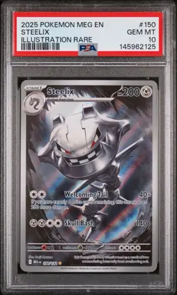 2025 Pokemon Steelix #150 Illustration Rare PSA 10 GEM MT MEG EN 150/132 - Image 1