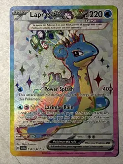 Pokemon TCG Lapras ex Sv07: Stellar Crown 158/142 Rare Holo EX 220HP - Image 1