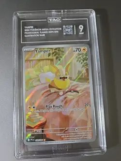 2025 POKEMON PFL EN-PHANTASMAL FLAMES ILLUSTRATION RARE #099 YAMPER TAG 9 - Image 1
