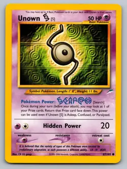UNOWN [S] 87/105 COMMON NEO DESTINY POKEMON LP - Image 1