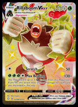 Rillaboom VMAX - Holo SV106/SV122 Rare Pokemon Shining Fates Shiny Vault NM - Image 1