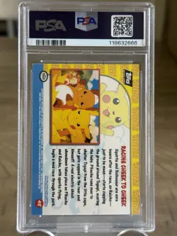 1999 Topps Pokemon Movie Foil “Racing Cheek to Cheek” Pikachu & Togepi PSA 9 - Image 2