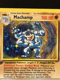 Pokemon Machamp 8/102 (1st Edition) Base (Never Played) *Near Mint* - Image 4