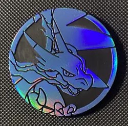 Pokemon TCG Phantasmal Flames Mega Charizard Blue Standard Coin - Image 1