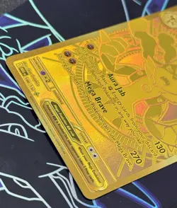 Pokemon Mega Lucario EX Gold Secret Rare ME01 188/132 Mega Hyper Rare 340 HP - Image 4