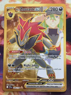 Pokemon TCG N's Zoroark EX Hyper Rare Full Art Holo 189/159 Journey Together NM - Image 1