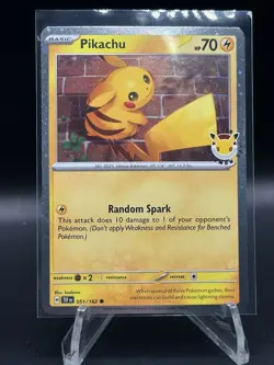 Pokemon TCG - Cosmos Holo Pikachu 51/162 Pokemon Day 2026 Collection Card NM - Image 1