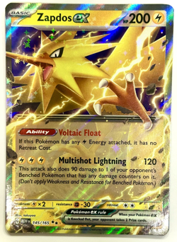 Pokemon Card Zapdos ex 145/165 Scarlet & Violet 151 MEW EN Double Rare NM - Image 1