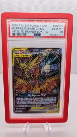 Pokemon TCG Hidden Fates Moltres Zapdos Articuno GX SM210 Promo PSA 10 - Image 1