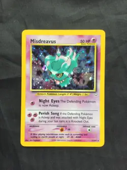 Pokemon Cards: Neo Revelation Rare Holo: Misdreavus 11/64 - Image 1