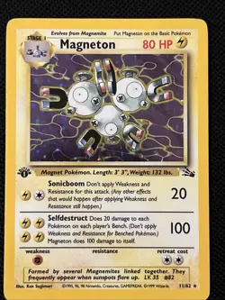 Pokemon Magneton 11/62 (1st Edition) Fossil Holo *Near Mint* - Image 1