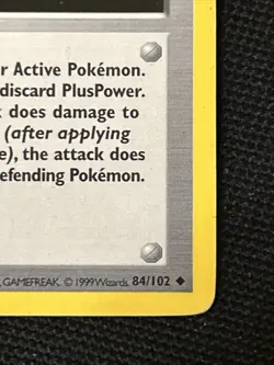 Pokemon PlusPower 084/102 (1st Edition) Base Set (Shadowless) Regular - Image 5