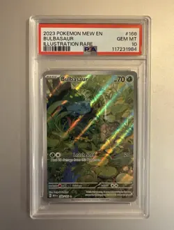 2023 Pokemon 151 Bulbasaur Illustration Rare 166/165 PSA 10 English - Image 1