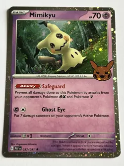 Mimikyu 37 / 91 Pokemon Trick or Trade 2024 Near Mint Cosmos Holo Rare - Image 4
