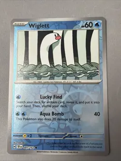 Pokemon TCG * SV Temporal Force * 47/162 Wiglett REVERSE HOLO Common * FRESH PK - Image 1