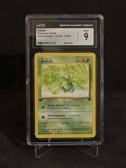 CGC MINT 9 Pokemon Oddish 63/82 2000 Team Rocket 1st Edition - Image 1