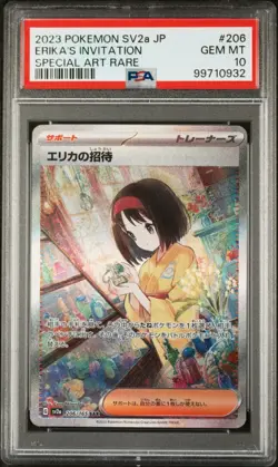 Erika's Invitation 206/165 SAR PSA 10 GEM MT Japanese 2023 SV2a Pokemon Card - Image 1