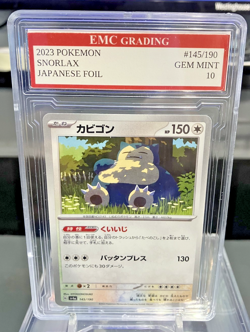 SNORLAX 2023 JAPANESE FOIL #145/190 Pokemon Card GRADED 10 TCG - Image 1