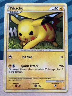 Pokemon Card - Pikachu - Regular - Common (78/123) HeartGold & SoulSilver *LP* - Image 1