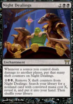 Moderatly Played, English - 4 x MTG Night Dealings Champions of Kamigawa - Image 1