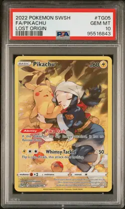2022 Pokemon Sword & Shield Lost Origin Pikachu #TG05 Fa Lost Origin PSA 10 - Image 1