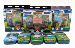 Sealed Lot of 8: Set of 3 Pokemon GO Pin Collection Boxes & Set of 5 Mini Tins - Image 1
