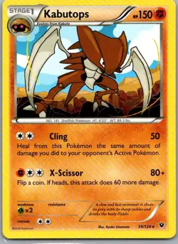 2016 Kabutops #39/124 Pokemon Fates Collide POKE#18 - Image 1