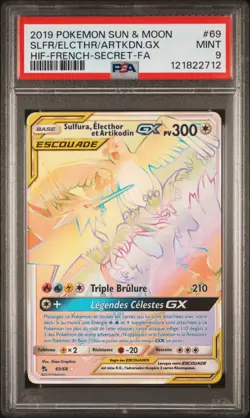 🇫🇷 SULFURA ELECTHOR ARTIKODIN GX PSA 9 - DESTINEES OCCULTES 69/68 Pokemon 🇫🇷 - Image 2
