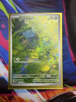 Pokemon Bulbasaur Illustration Rare Holo 166/165 Sv: Scarlet & Violet 151 2023 - Image 1